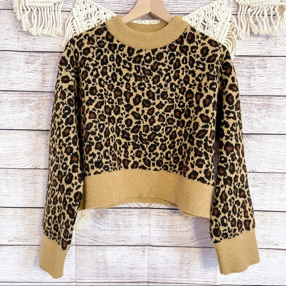 Zara Sweaters - Zara Oversized Leopard Print Knit Sweater